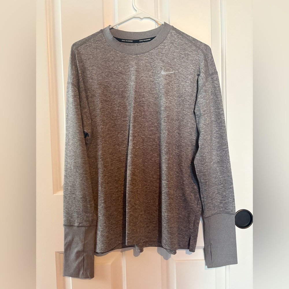 Nike Gray Long Sleeve Dri-Fit Top Size Large